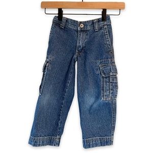 GAP Boy’s Denim Cargo Jeans - Medium Wash - 3T